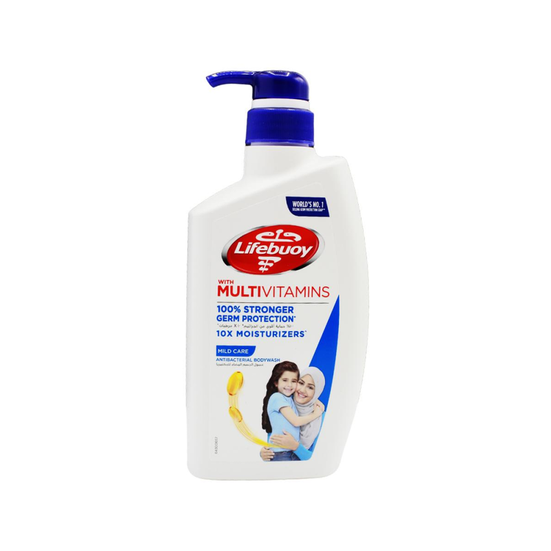 Lifebuoy Mild Care Antibacterial Body Wash with Milk & Cream for Sensitive Skin 500ml