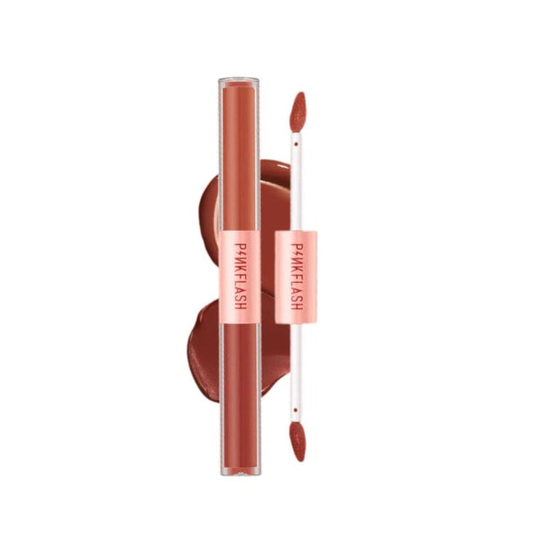 Pink Flash Liquid Lipstick and Lip Gloss Duo D03, Matte and Glossy