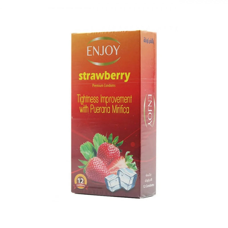Enjoy Latex Condoms Strawberry Flavored 12 Count