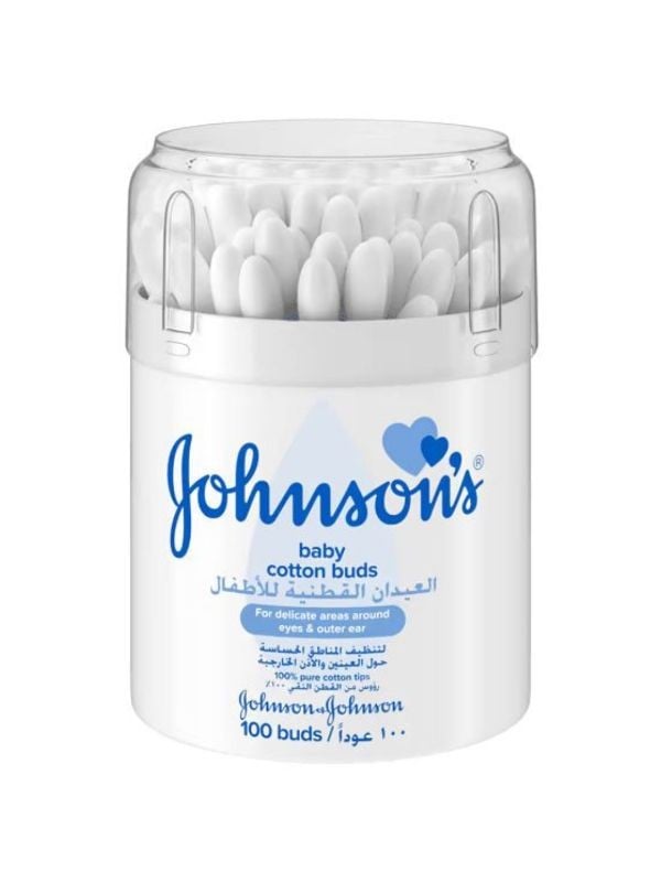 Cotton Buds Ear Cleaning 100% Pure Cotton Tips Johnson's 100pcs