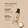 Sheglam Matte Foundation, High Coverage, Long-Lasting, Caramel