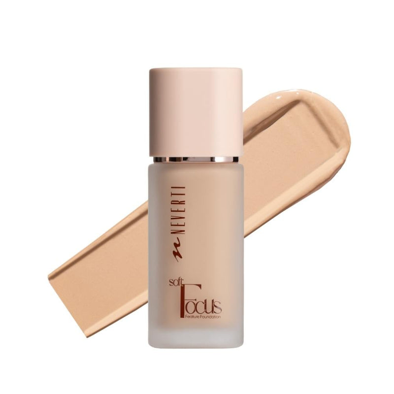 Neverti Soft Focus Foundation, Medium-to-Full Coverage, 004 Warm Ivory