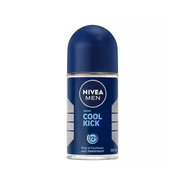 Nivea Men Cool Kick Roll-On Deodorant, 48-Hour Sweat Protection, 50ml