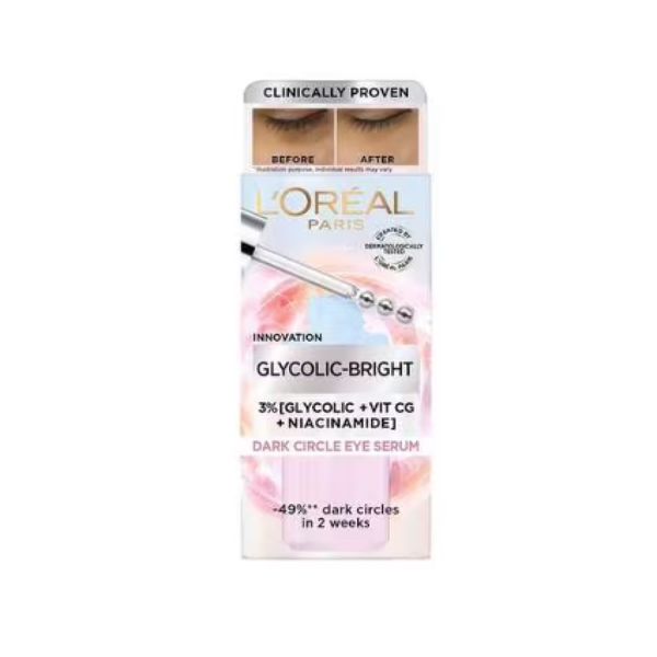 L'Oreal Paris Glycolic Bright Eye Serum 3% Brightening Complex 20ml