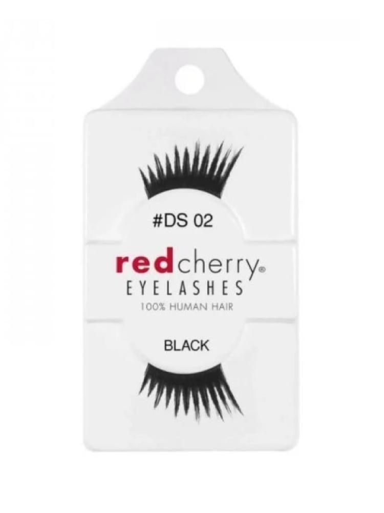 Natural Looking False Eyelashes DS 02 Human Hair Red Cherry 1 Pair