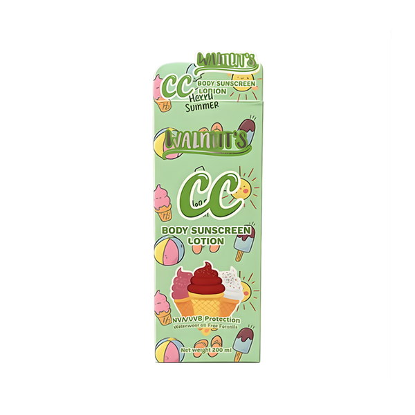 Walnuts CC Sunscreen Body Lotion Green Tint SPF 50+ 200ml