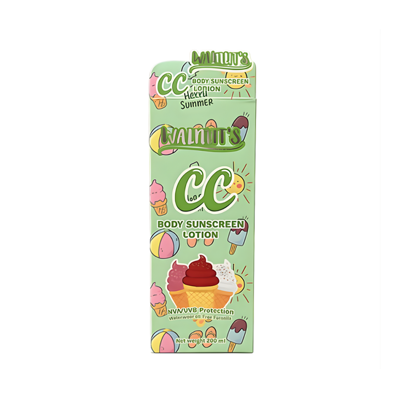 Walnuts CC Sunscreen Body Lotion Green Tint SPF 50+ 200ml