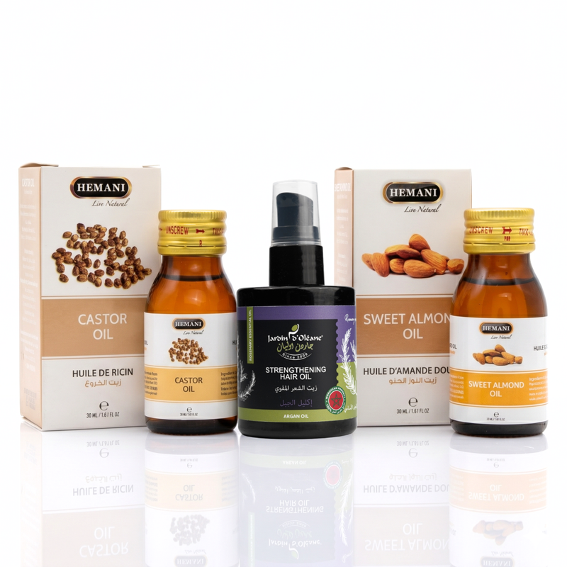 Rosemary Hair Oil Blend with Castor and Sweet Almond Oil - Jardin 160ml