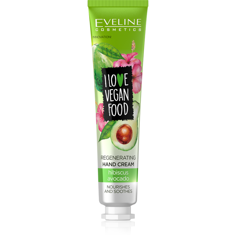 Hand Cream For Dry Skin Avocado Regenerating Vegan Formula Eveline 50ml