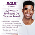 Charcoal Toothpaste for Whitening Stain Removal NOW XyliWhite 181g
