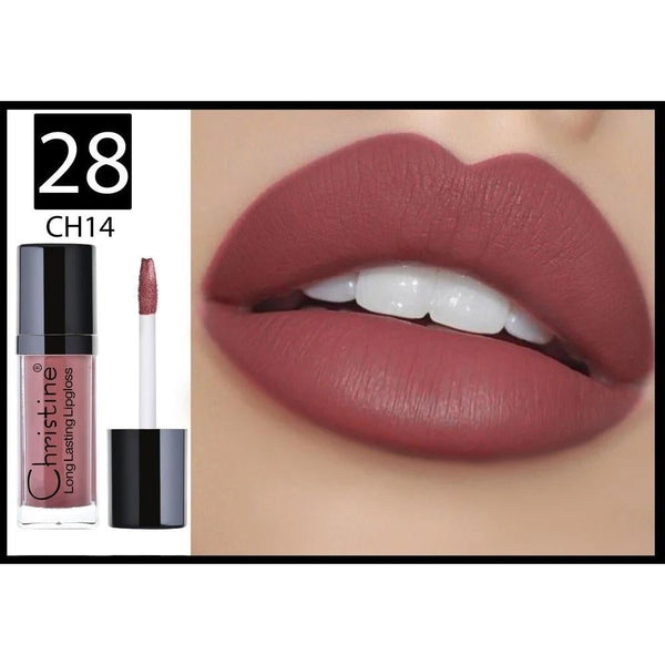 Christine Liquid Matte Lipstick W28 Long-Lasting Full Coverage