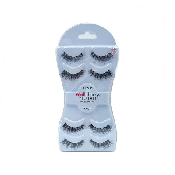 Buy False Eyelashes Natural Look DW 01 Black Red Cherry 4 Pairs