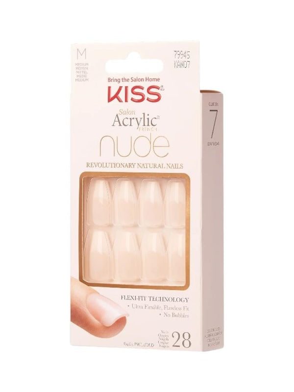 Kiss Acrylic Nails Natural Nude 28 Pieces - KAN07