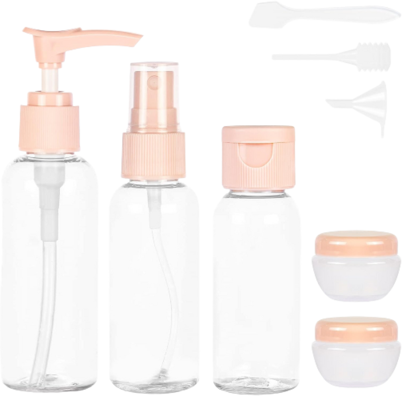 Travel Toiletry Kit with Bottles Refillable Set 8 Pieces
