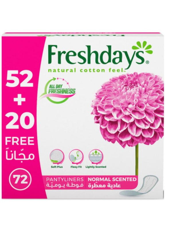 Scented Daily Panty Liners Softness Protection Fresh Days 72 Pieces