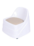 Salon System Technician Chair - White with Beige Seat - 44cm