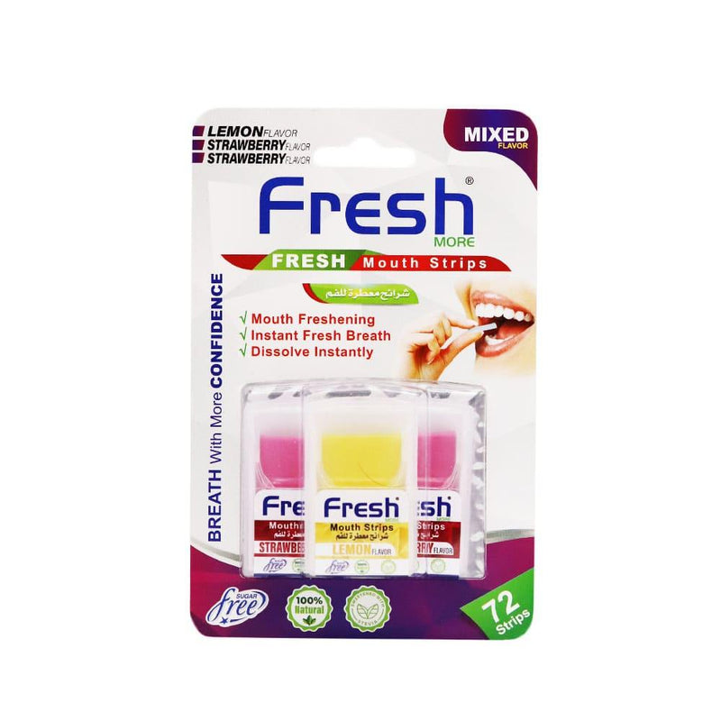 Mouth Freshener Mint Strips Strawberry & Lemon Fresh More 72 Strips