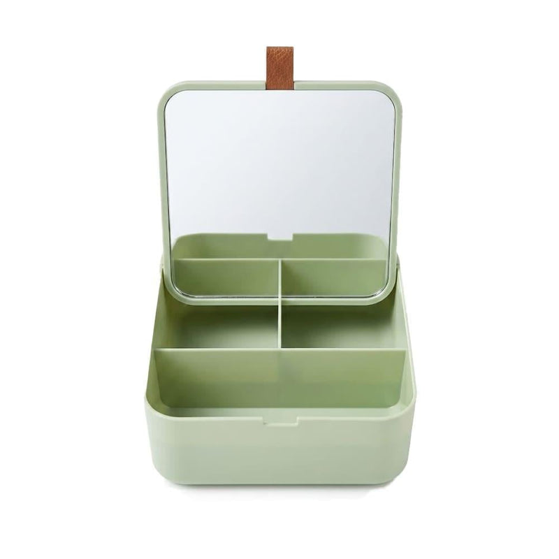 Desk Mirror with Storage Foldable Square MiniGood