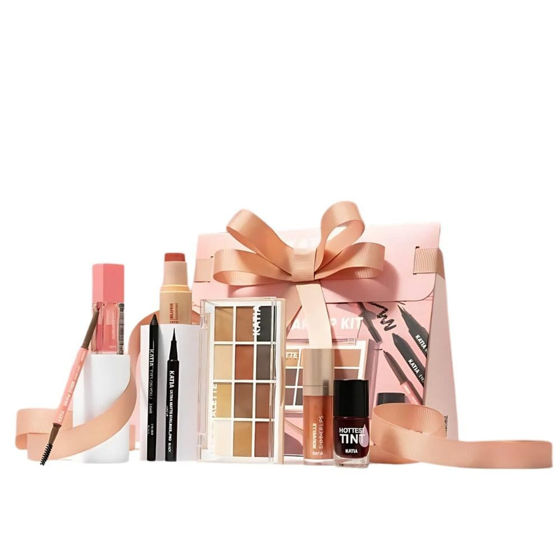 Katia 8-Piece Makeup Collection Set with Eyeshadow, Lipstick, and Eyeliner