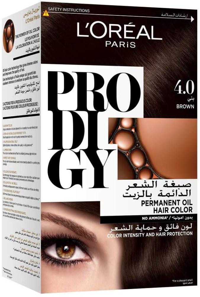 Hair Dye Brown Hair Dye Ammonia-Free Prodigy 4.0 Brown L'Oreal 100ml