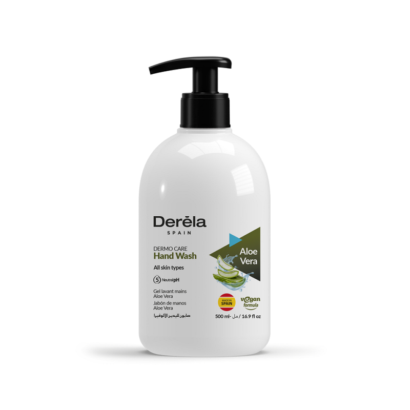 Derela Aloe Vera Hand Wash, Moisturizing Liquid Soap, 500ml