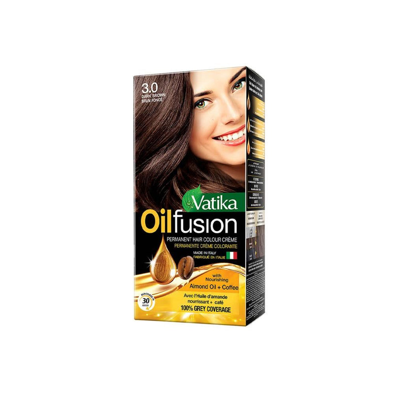 Permanent Hair Colour Cream Dark Brown Ammonia-Free Vatika 50ml