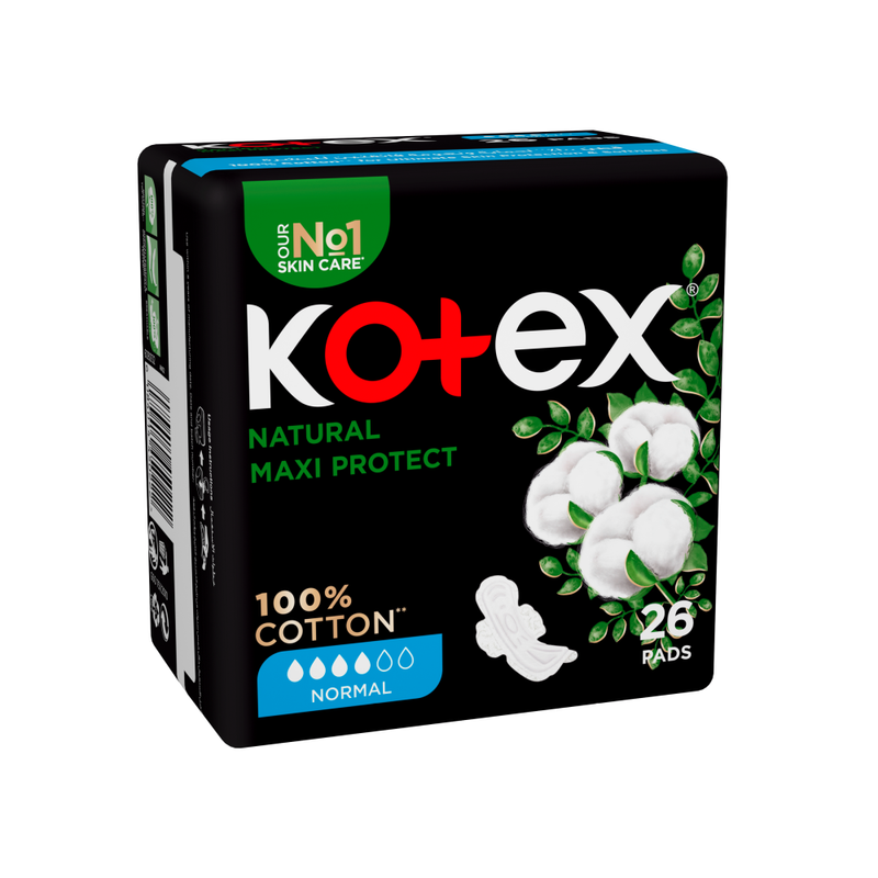 Kotex Maxi Regular Protection Sanitary Pads, Regular Absorbency, 26 Count