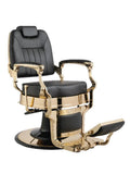 Salon System Men's Barber Chair Black Gold Iron