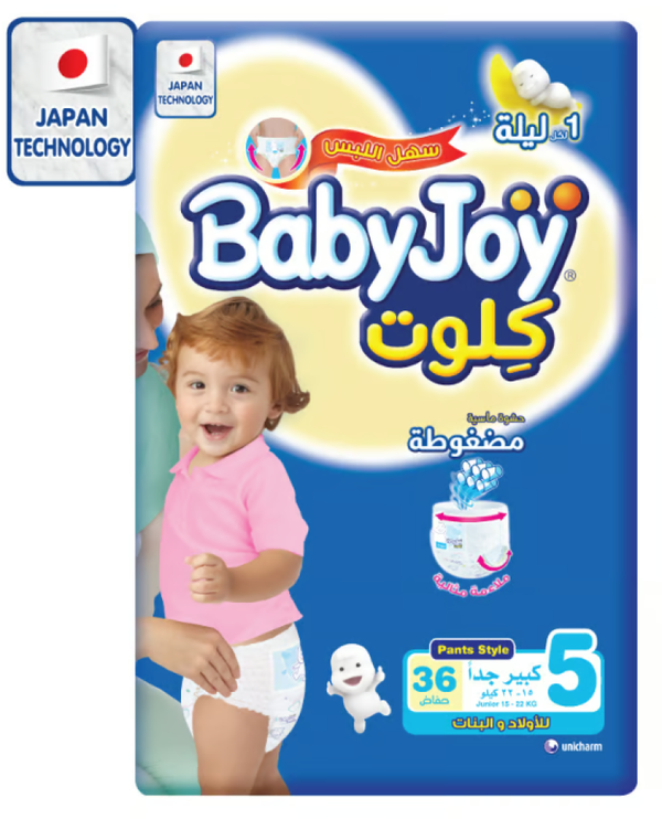 Pull Up Diapers Size 5 Breathable Material Baby Joy 36 Count