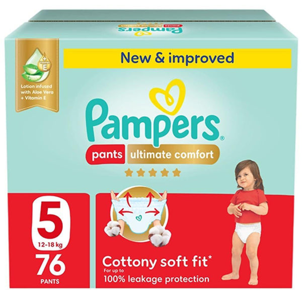 Pampers Active Fit Nappy Pants Size 5 Flexible Design 76 Count