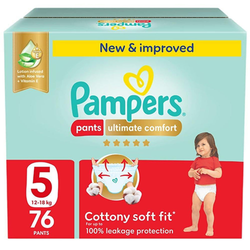 Pampers Active Fit Nappy Pants Size 5 Flexible Design 76 Count
