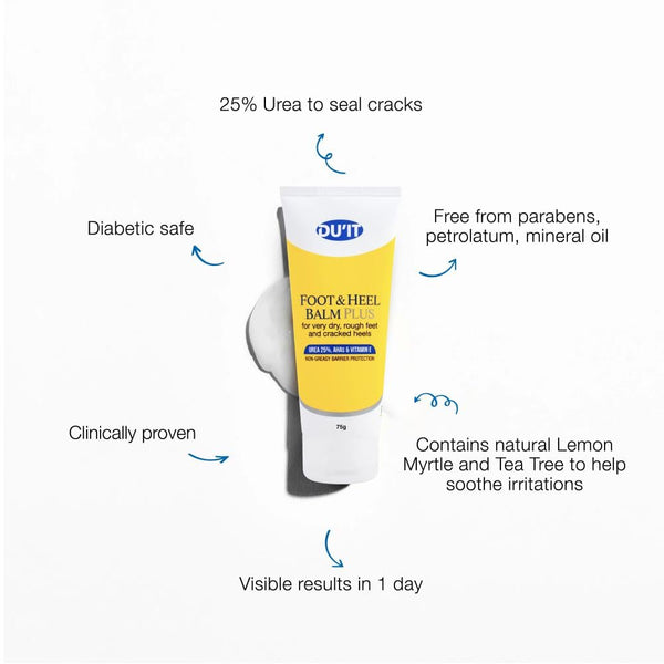 DU'IT Foot and Heel Balm - 25% Urea, Vitamin E - 75g