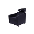 Salon System Bentley Spear Black Shampoo Chair with Adjustable Ceramic Basin