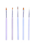Salon System Nail Art Brush Set - 5 Pieces