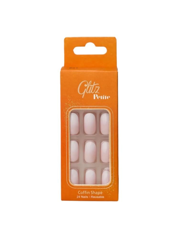 Glitz Petite Coffin Shaped Press-On Nails - 24 Count