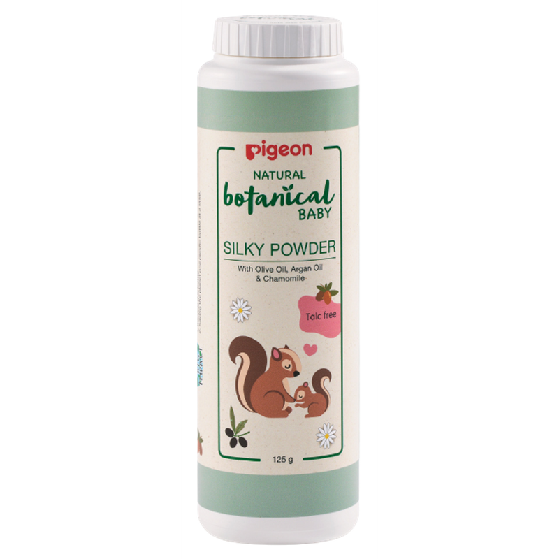 Silky Powder Talc Free Olive Oil Argan Oil Chamomile Pigeon 125g