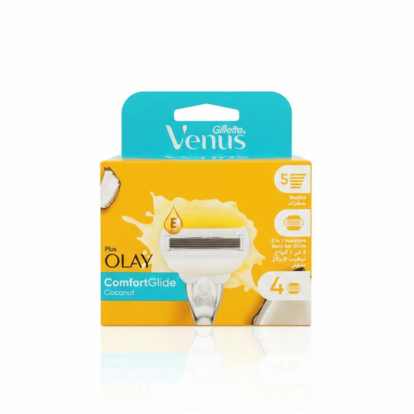 Gillette Venus ComfortGlide Razor Blades with Olay Moisturizing Strip 4 Count