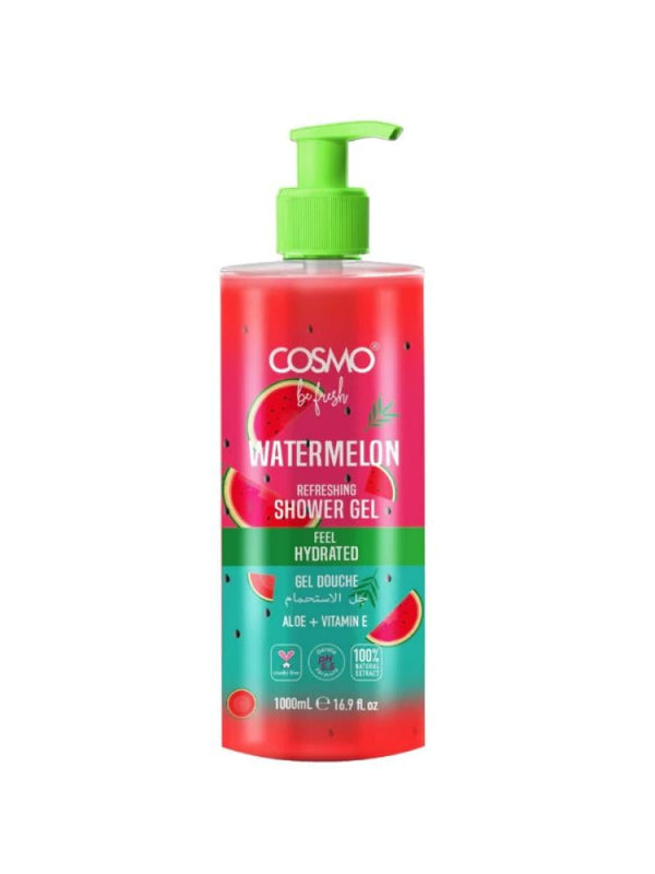 Shower Gel Refreshing Watermelon Aloe Vera Vitamin E Cosmo 1000ml