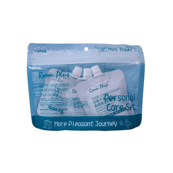 Travel Toiletries Set Shampoo Conditioner Body Wash White Gardenia Room Plus 30ml x 3