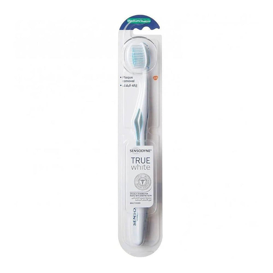 Sensodyne True White Toothbrush Medium Cleans Teeth & Gums 1 toothbrush
