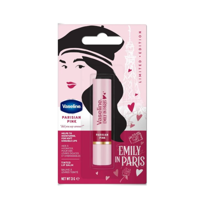 Vaseline Emily in Paris Pink Tinted Lip Balm, Moisturizing, 3g