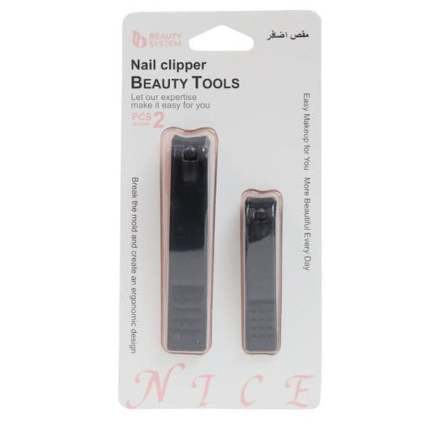 Salon System Nail Clippers - Black - 2 Pieces