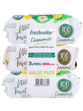 Baby Wipes Chamomile Alcohol-Free Gentle Freshmaker 3x100