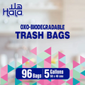 Hala Garbage Bags 5-Gallon Capacity Leak-Resistant 96 Count