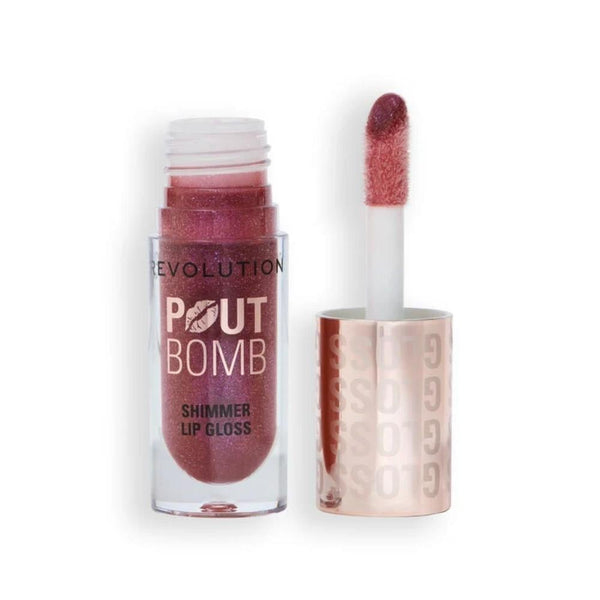 Revolution Pout Bomb Plumping Lip Gloss, Vitamin E, High Shine, Berry Lustre