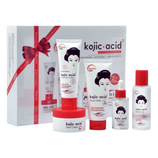 Sunshine Naturals Kojic Acid Facial Care Set Brightening Cleanser Toner Cream