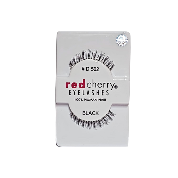 Red Cherry D502 Eyelashes, 100% Natural Hair, Winged Shape, Reusable