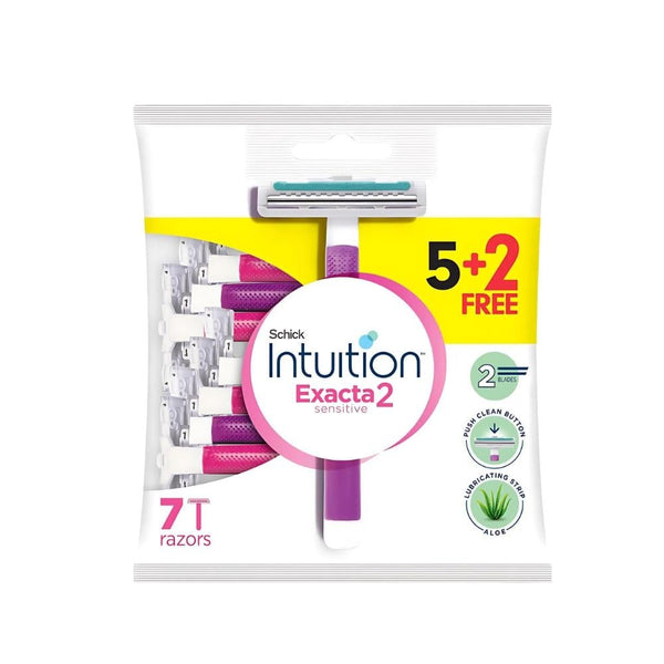 Schick Exacta Women's Razor 7 Count, 2 Blades, Aloe Vera, Vitamin E
