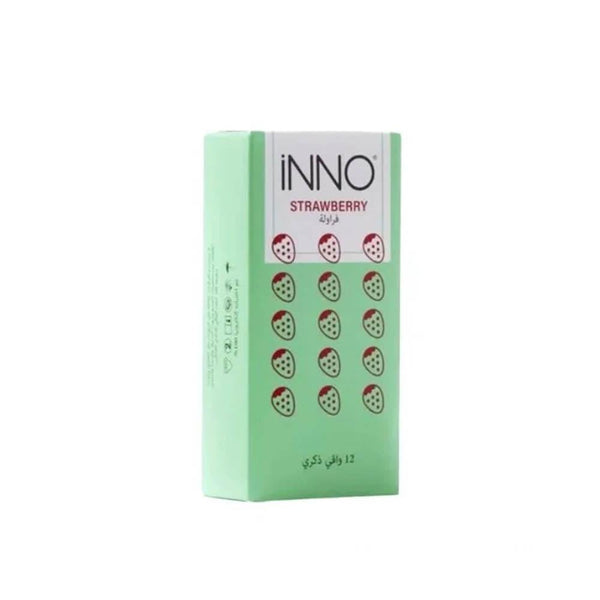 Strawberry Flavoured Latex Condoms Lubricated iNNO 12 Pack