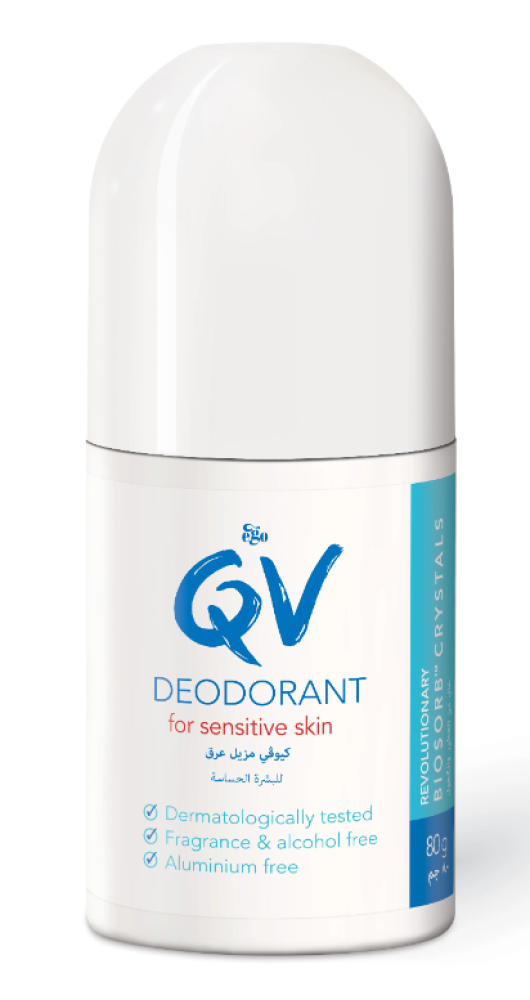 Deodorant Roll On Sensitive Skin Gentle Protection Formula QV 80g